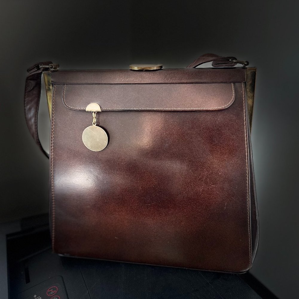 Vintage Vinyl Leather Lined Box Purse